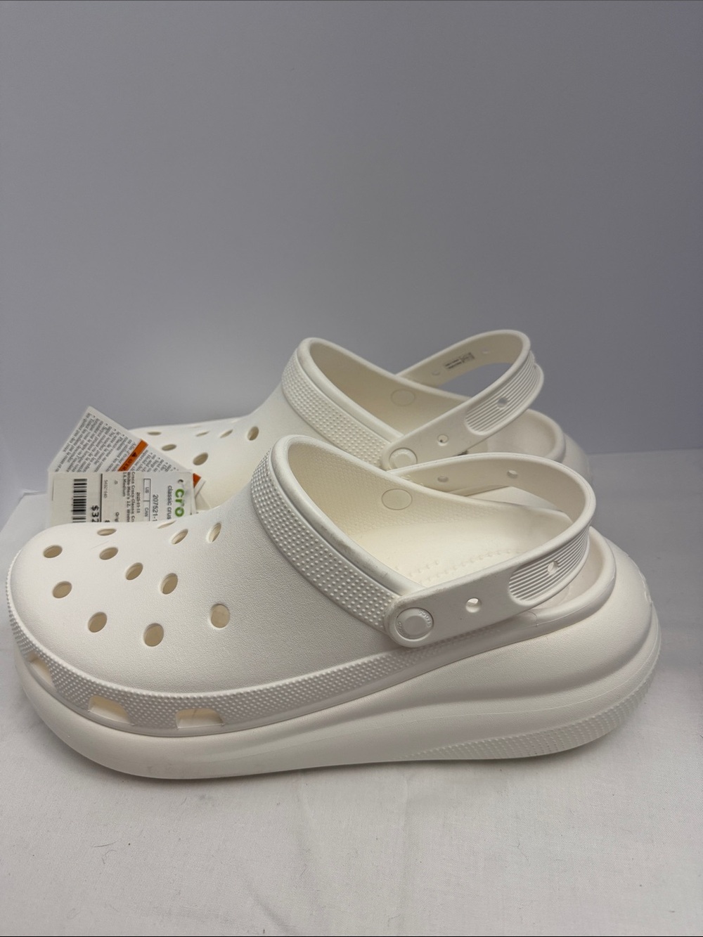 Croc’s Men’s White Cushioned Slip-On Clog - size 12 Classic crush clog
